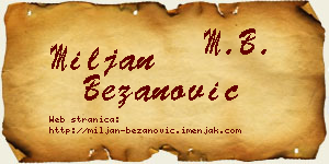 Miljan Bežanović vizit kartica